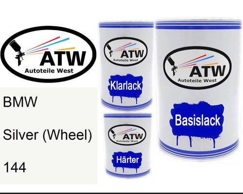 BMW, Silver (Wheel), 144: 500ml Lackdose + 500ml Klarlack + 250ml Härter - Set, von ATW Autoteile West.